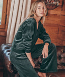 Velour Corduroy V Neck Sweatshirt - FW24