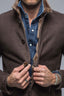 Men's Shearling Waxed Suede Leather Jacket 137 - FW24