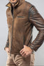 Men's Classic Brown Shearling Leather Suede Jacket 433 - FW24