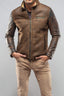 Men's Classic Brown Shearling Leather Suede Jacket 433 - FW24