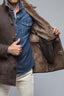 Men's Shearling Waxed Suede Leather Jacket 137 - FW24